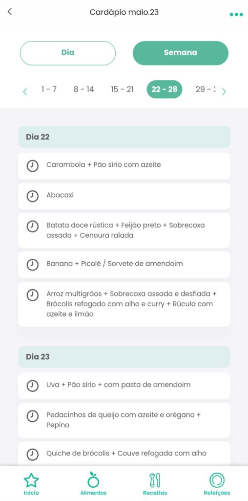 Cardápio para crianças 2 - Garfinho App