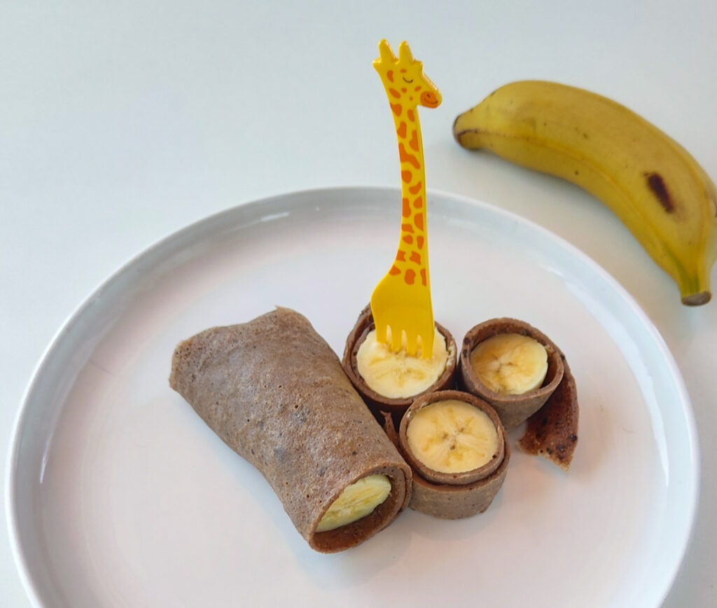 Receitas para crianças - Crepioca de chocolate com banana