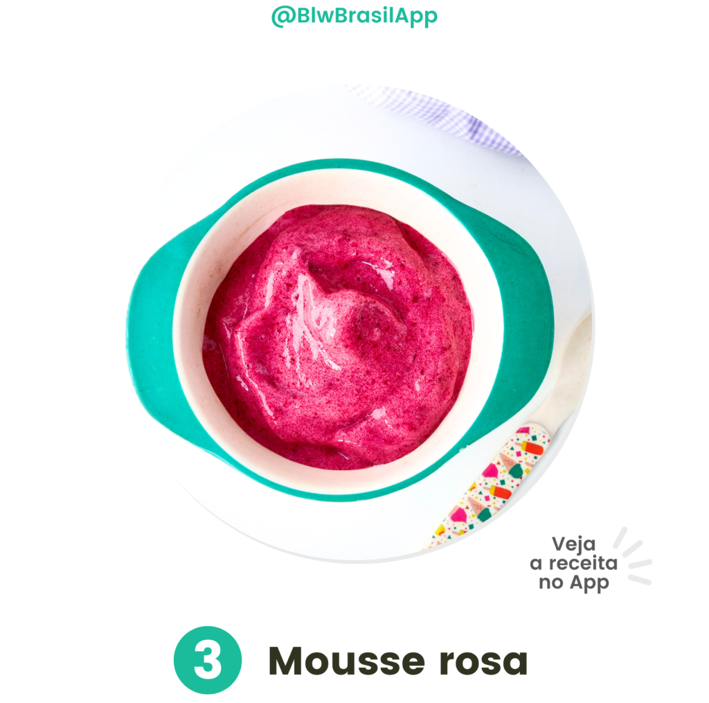 Café da manhã para bebês de 6 meses - Mousse rosa