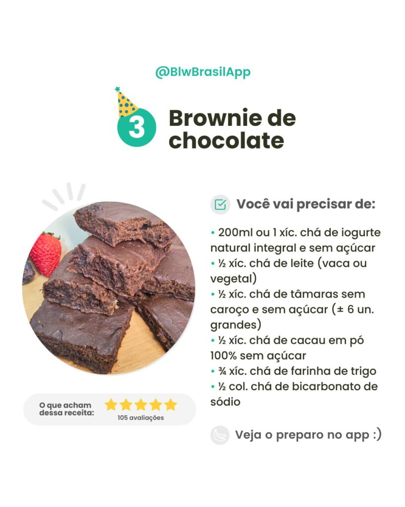 Bolo sem açúcar - Brownie de chocolate