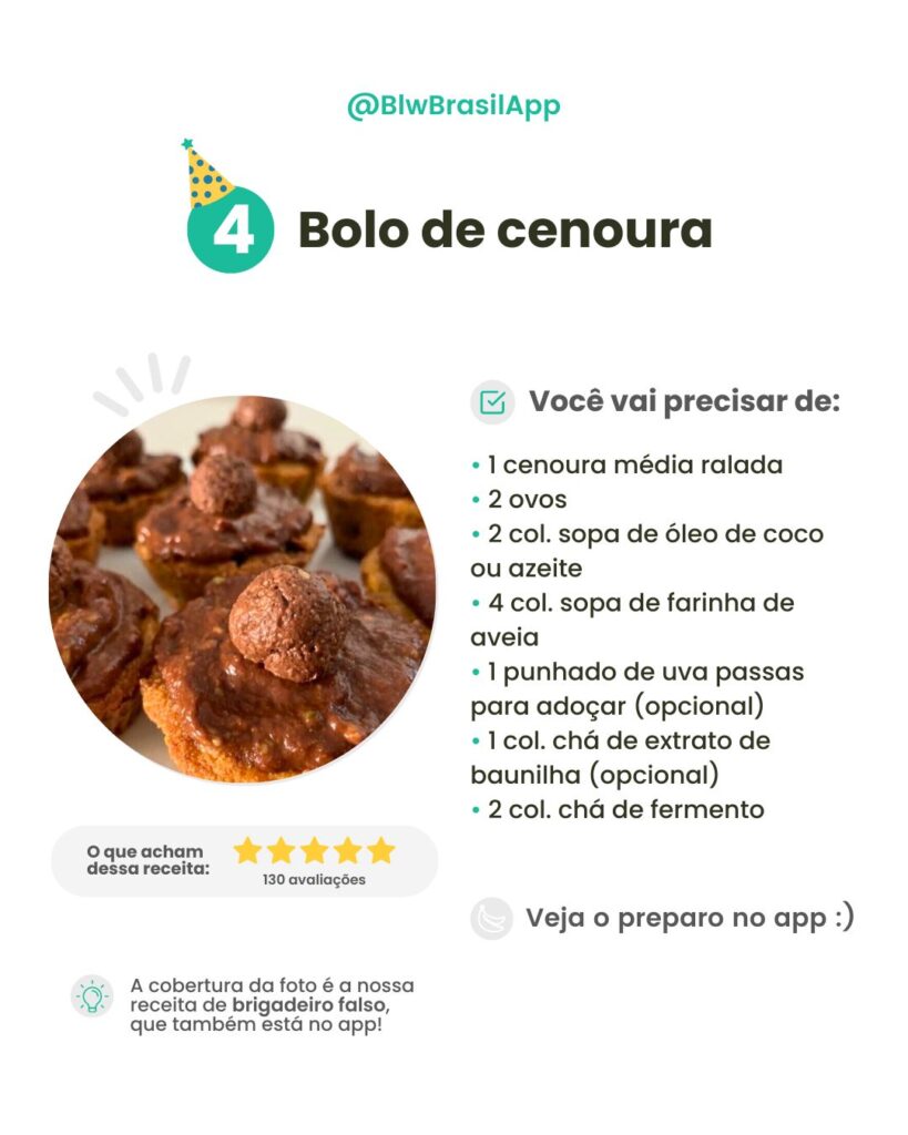 Bolo sem açúcar - Bolo de cenoura