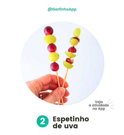 Atividades com alimentos - Espetinho de uva