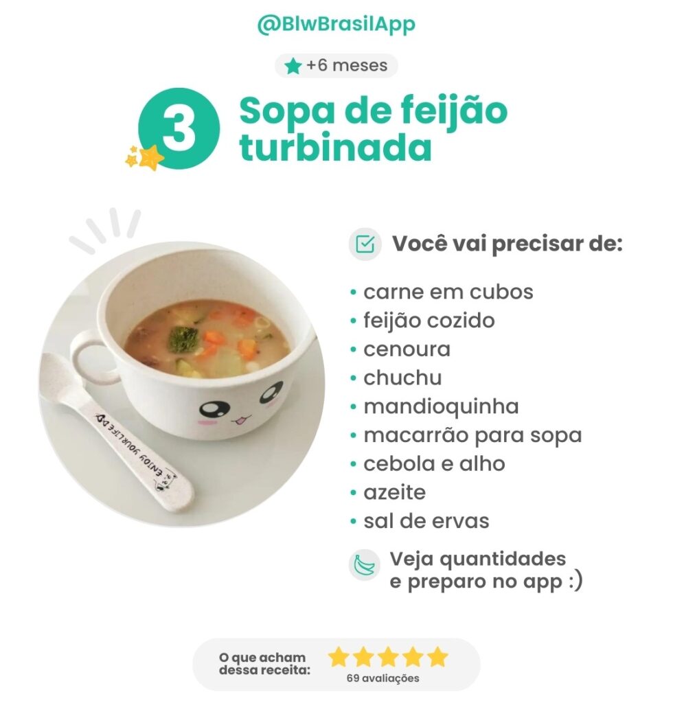 Receitas de inverno para bebê - Sopa de feijão