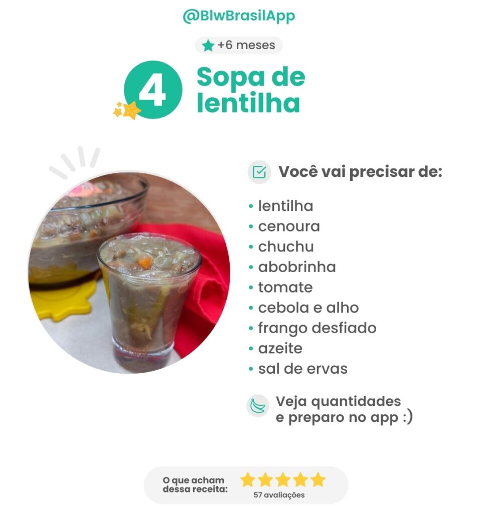 Receitas de inverno para bebê - Sopa de lentilha