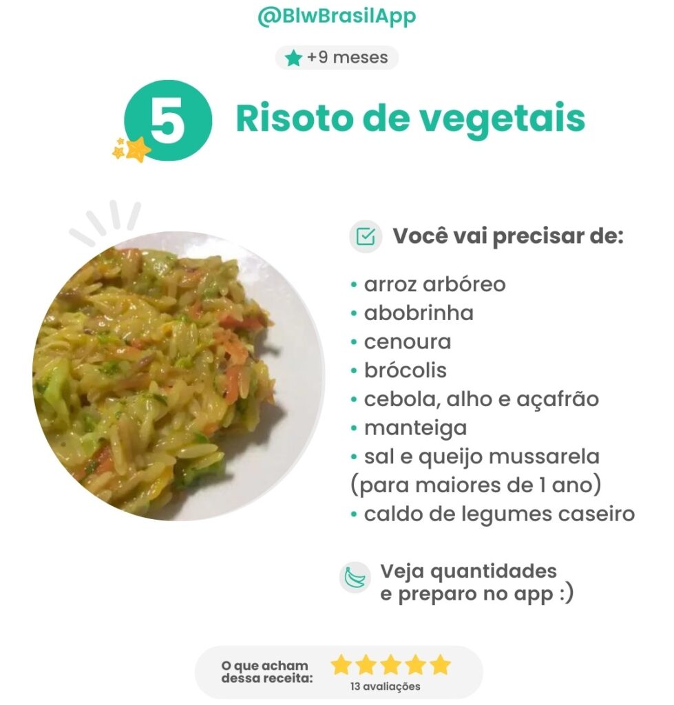 Receitas de inverno para bebê - Risoto de vegetais