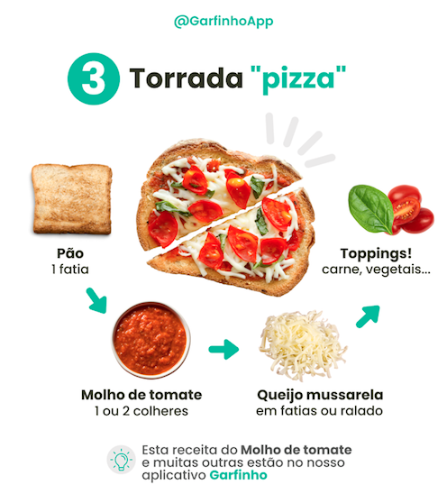 Receitas de torradas para crianças - Pizza