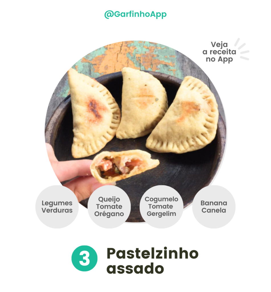 Receitas sem carne - Pastelzinho assado