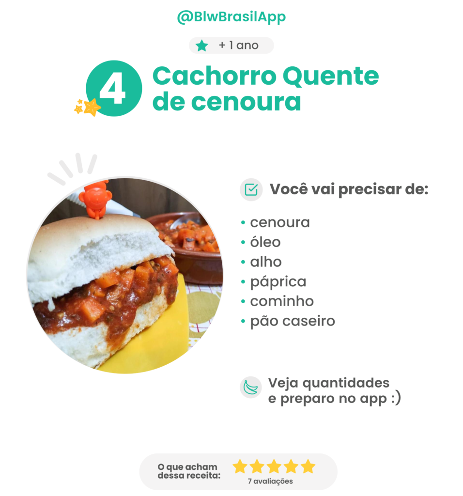 Receitas para o Dia das Crianças - Cachorro quente de cenoura