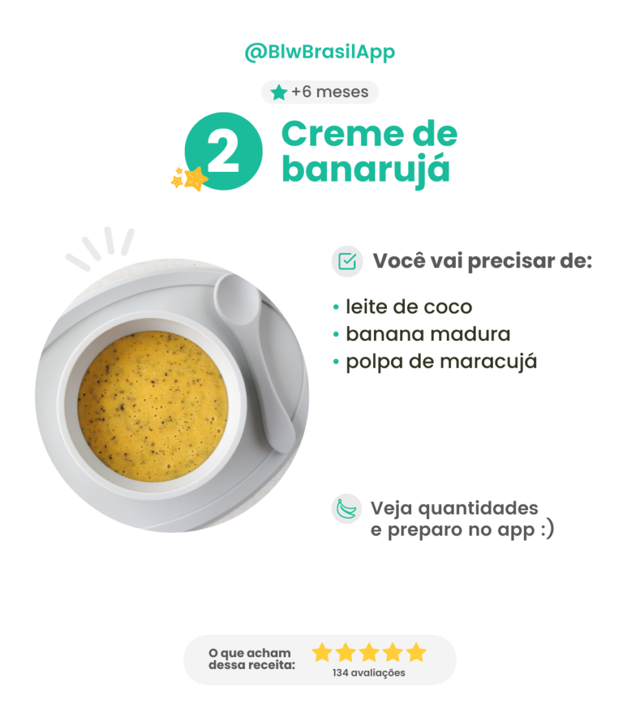 Receitas para bebês de 6 meses - Creme de banarujá