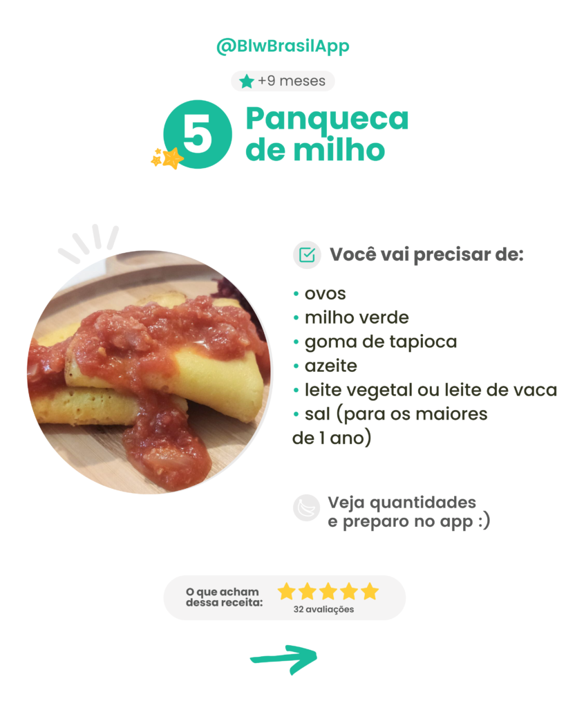 Panqueca para bebê - Milho