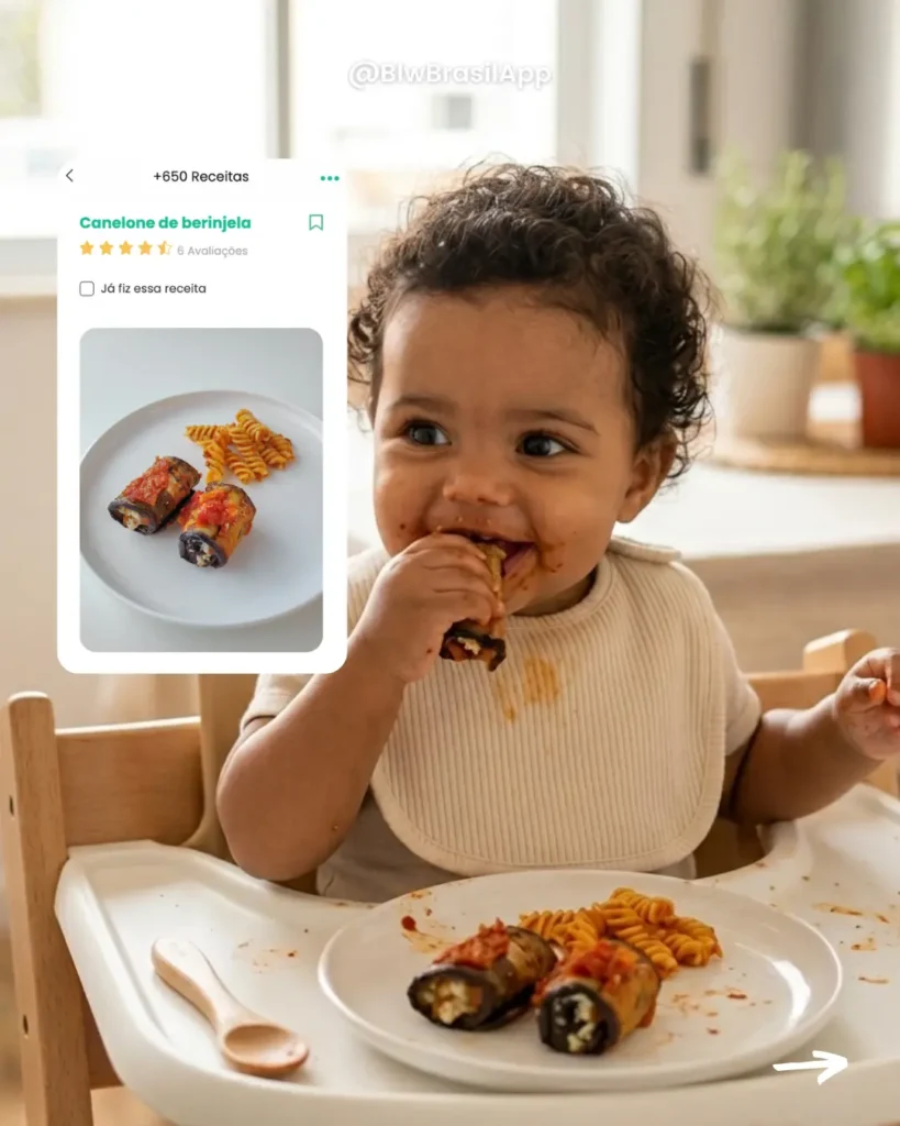 Ideias de jantar para bebê - Canelone de Berinjela