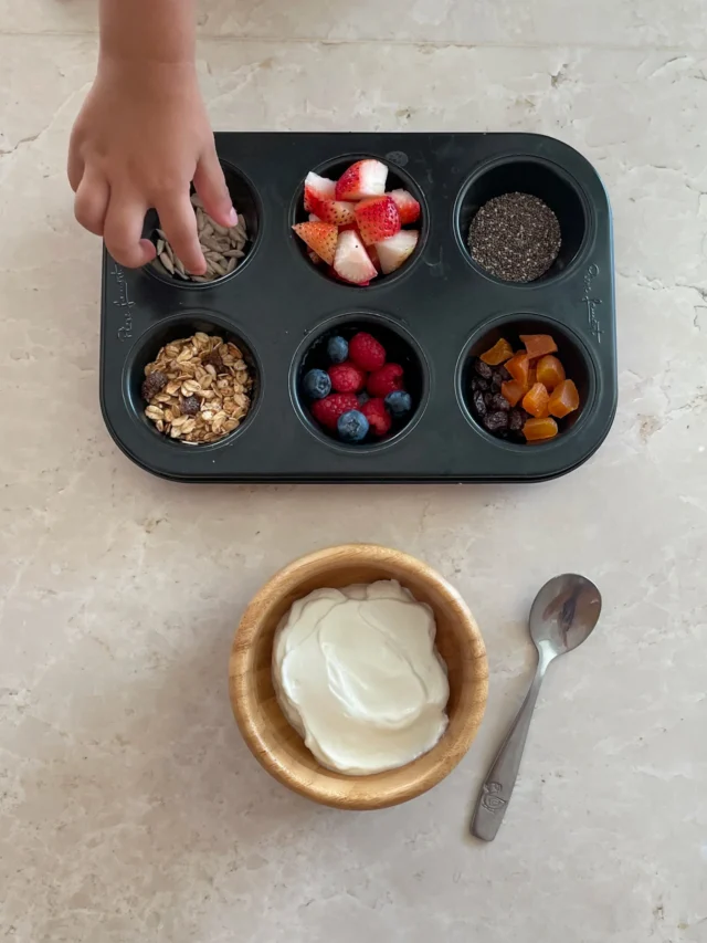 Atividades com alimentos para crianças no app Garfinho
