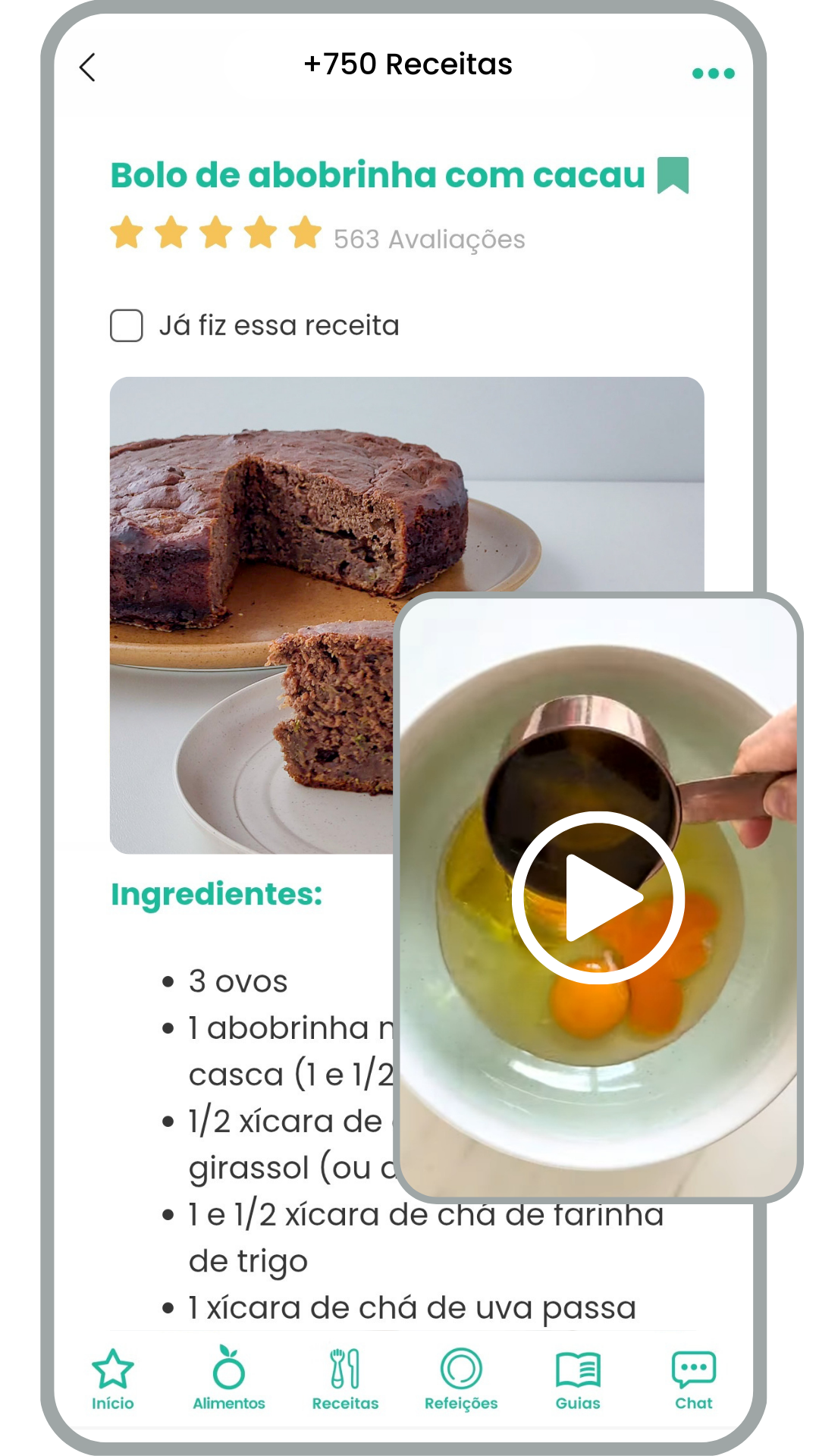 Tela do app Garfinho 3